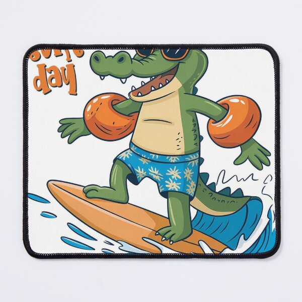 Item preview, Cool Surfing Alligator with Sunglasses – Funny Summer Surf Day Cartoon designed and sold by Lunviko49.