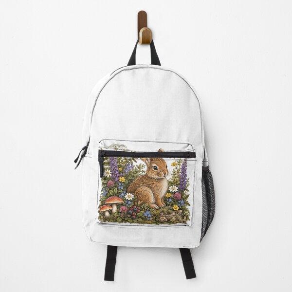 Item preview, Vintage Rabbit Woodland Wildflower Botanical Illustration designed and sold by lovepower.