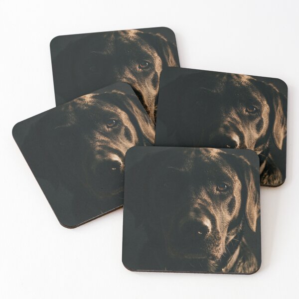 Item preview, Black Labrador Studio Portrait – Moody Low Key Dog Image designed and sold by TeeBeeDesigns.