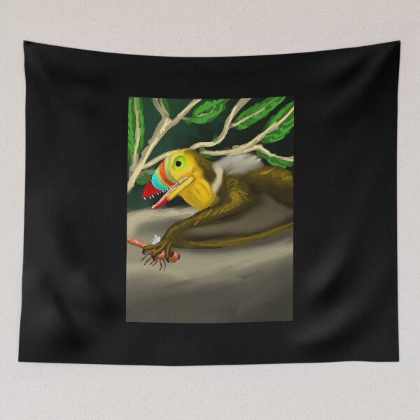Item preview, Colorful Pterosaur Catching Insect Digital Illustration designed and sold by Baby-Care.