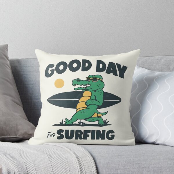 Item preview, Good Day for Surfing – Cool Alligator with Surfboard Retro Beach Art designed and sold by Lunviko49.