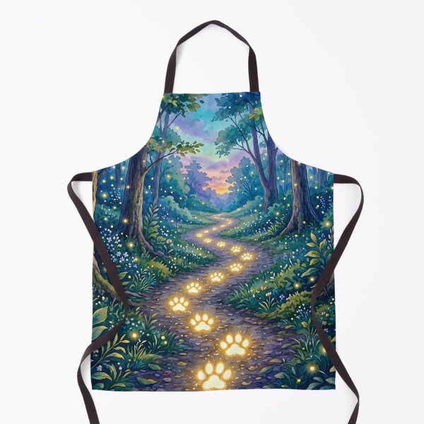 Item preview, Magic Glowing Paw Print Path in Enchanted Forest designed and sold by Sybille-Yates.