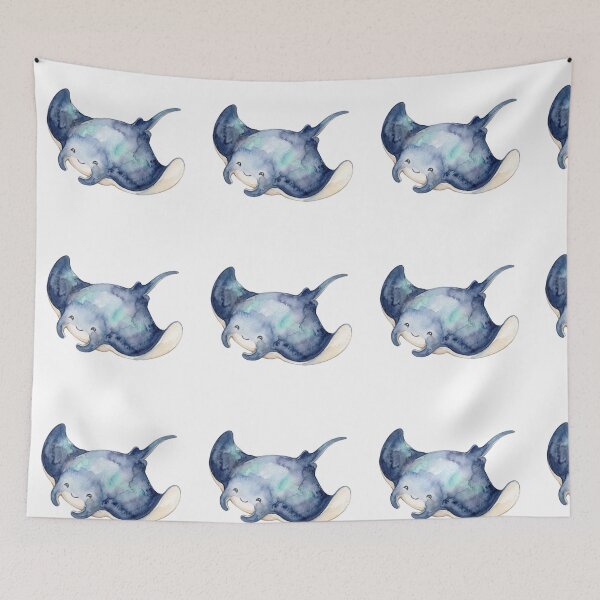 Item preview, Graceful Manta Ray Gliding Ocean Watercolor Art designed and sold by Digitalphoto4u.