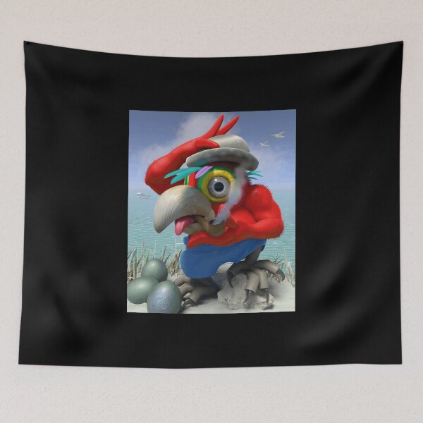 Item preview, Whimsical Cartoon Bird with Smoking Pipe by the Seashore designed and sold by Baby-Care.