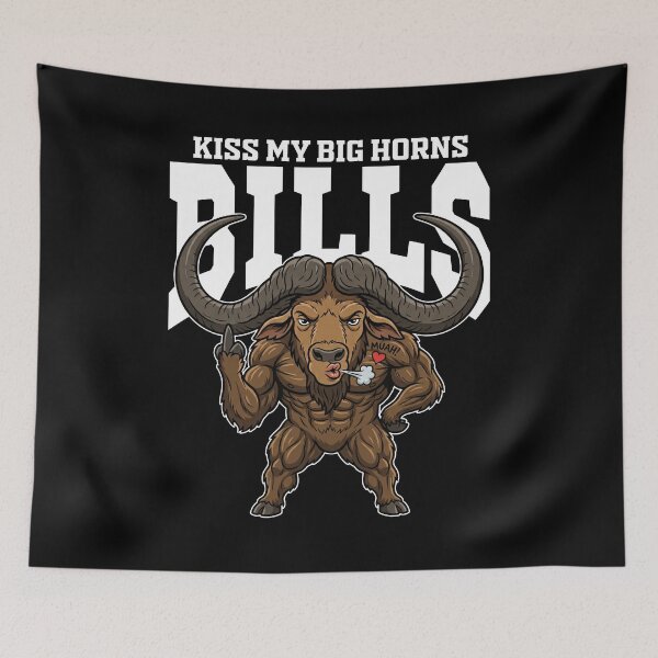 Item preview, KISS MY BIG HORNS - NY BUFFALO BILLS designed and sold by KEF Custom.