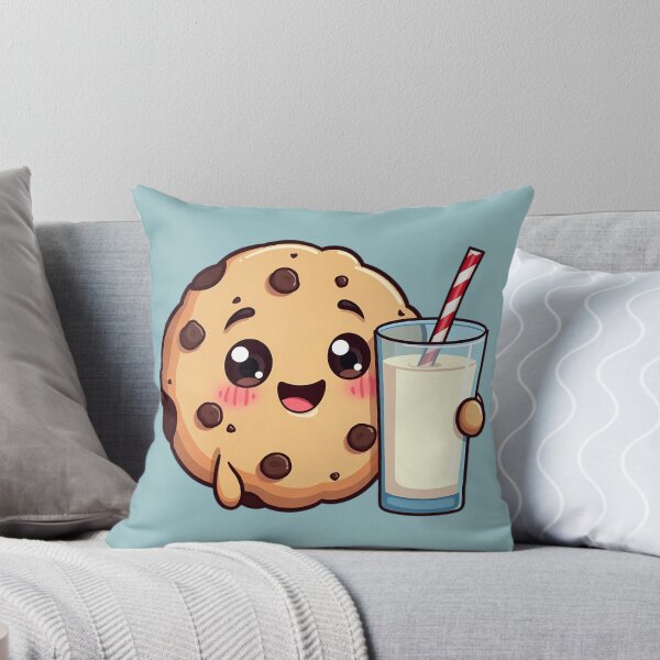 Item preview, Cute Chocolate Chip Cookie with Milk – Kawaii Food Art designed and sold by Sed94.