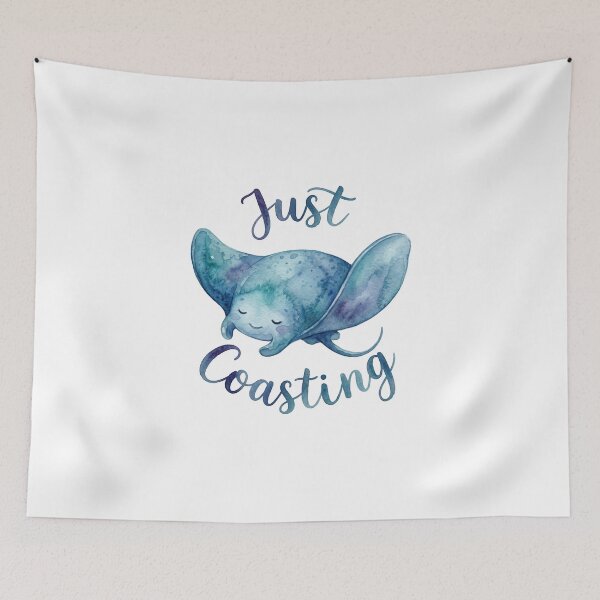 Item preview, Just Coasting Relaxed Manta Ray Watercolor Art designed and sold by Digitalphoto4u.