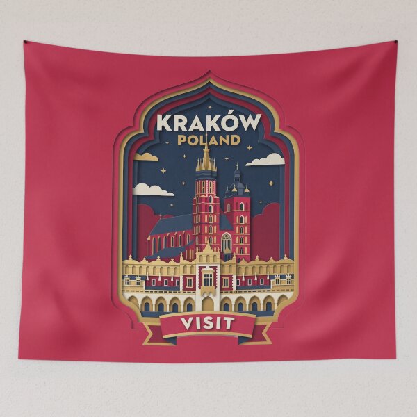 Item preview, Visit Krakow Poland St. Mary’s Basilica Paper-Cut Badge designed and sold by AIG - Andrei Ilie Graphics.
