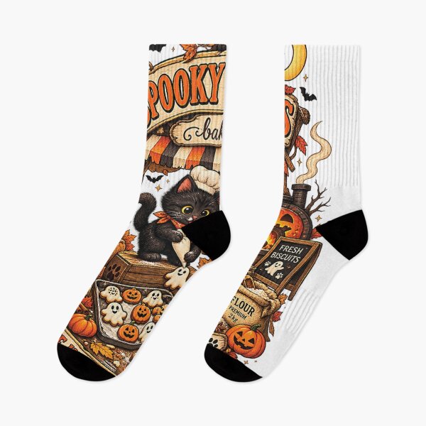 Item preview, Spooky Biscuits Bakery Cute Black Cat Halloween Pumpkins designed and sold by Nannythenimfa.