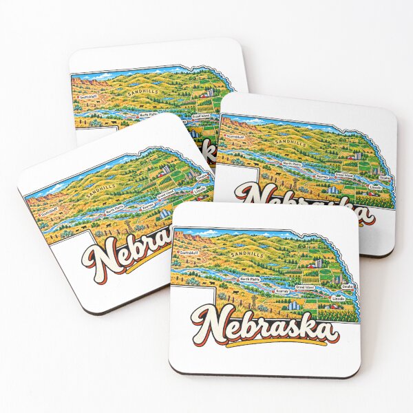 Item preview, Hand Drawn Nebraska Travel Souvenir Landmark Gift designed and sold by MichaeIRellov.