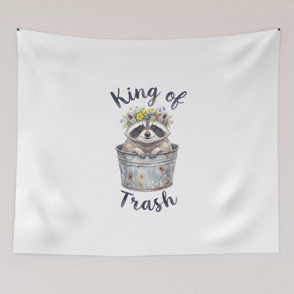 Item preview, King of Trash Funny Raccoon Watercolor Art designed and sold by Digitalphoto4u.