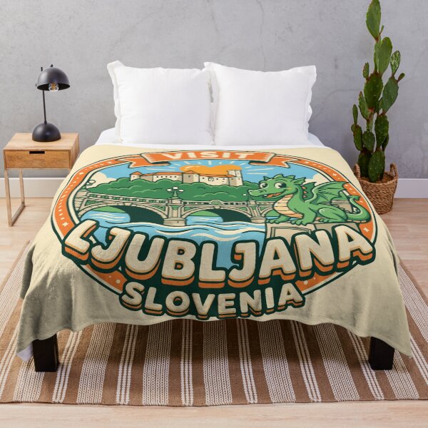 Item preview, Visit Ljubljana Slovenia Dragon and Castle Travel Badge designed and sold by AIG - Andrei Ilie Graphics.