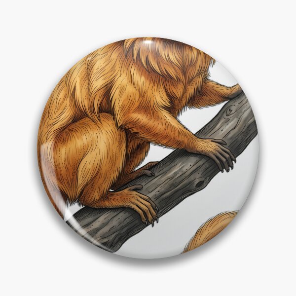 Item preview, Vintage Naturalist Golden Lion Tamarin on a Branch — Antique Mammal Print designed and sold by Catch333.