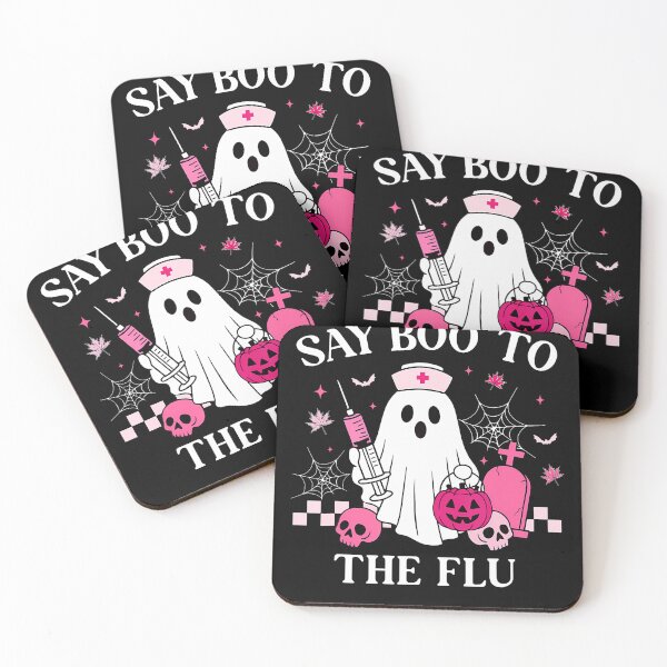 Item preview, Say Boo To The Flu Funny Nurse Ghost Halloween Vaccine designed and sold by T9AXER.