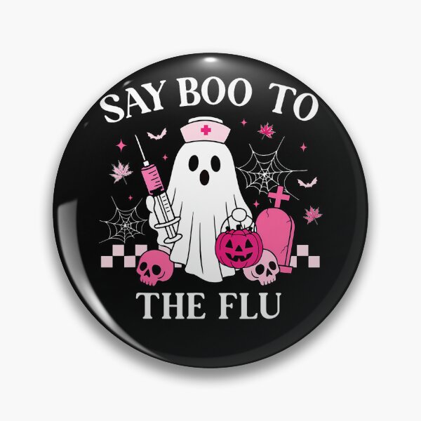 Item preview, Say Boo To The Flu Funny Nurse Ghost Halloween Vaccine designed and sold by T9AXER.