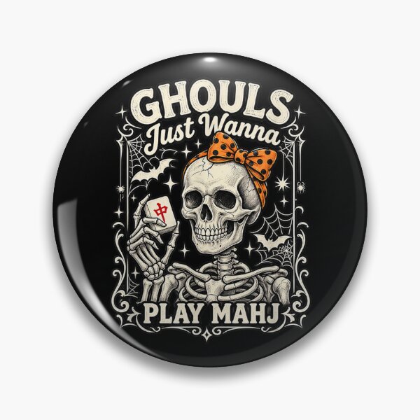 Item preview, Spooky Skeleton, Funny Game Night Ghouls, Halloween Mahjong designed and sold by Nannythenimfa.