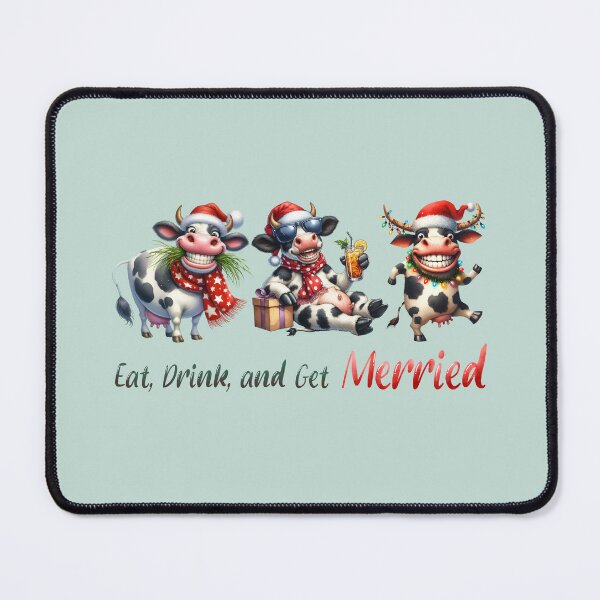 Item preview, Funny Christmas Cows – Eat, Drink, and Get Merried designed and sold by Sed94.