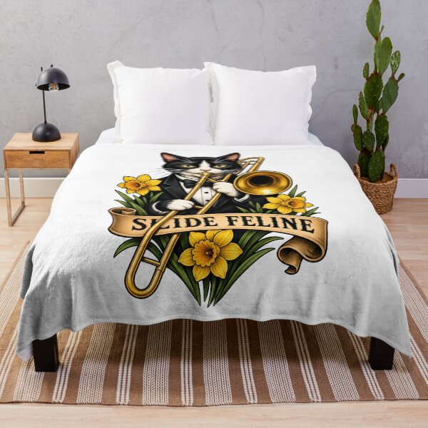 Item preview, Slide Feline Cat Trombone Jazz Music designed and sold by Old's Cool Cat Studio.