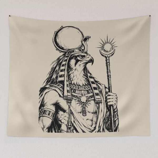 Item preview, Falcon God Ra with Sun Staff designed and sold by bapupa.