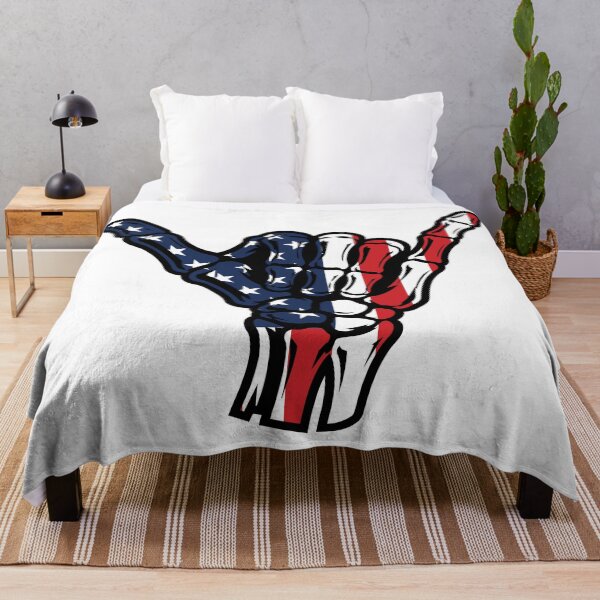 Item preview, Hang Loose Skeleton Hand - American Flag Shaka Sign designed and sold by Marshallamoakohene.