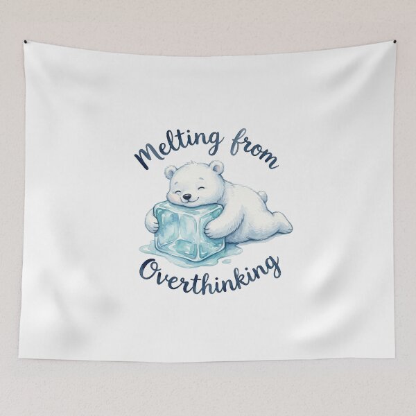 Item preview, Melting from Overthinking Sleepy Polar Bear Watercolor Art designed and sold by Digitalphoto4u.