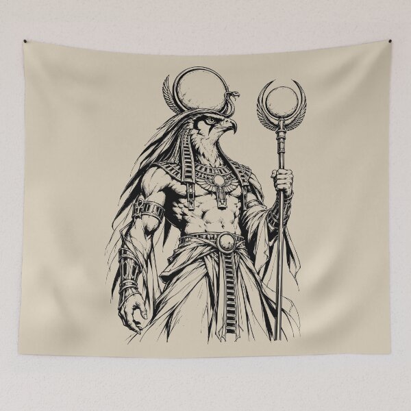 Item preview, Falcon-Headed Sun God Ra with Scepter designed and sold by bapupa.
