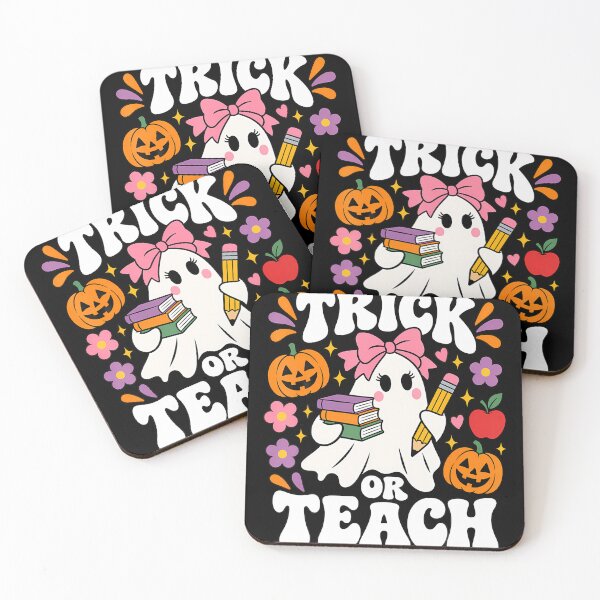Item preview, Trick Or Teach Retro Ghost Groovy Halloween Teacher Funny designed and sold by T9AXER.