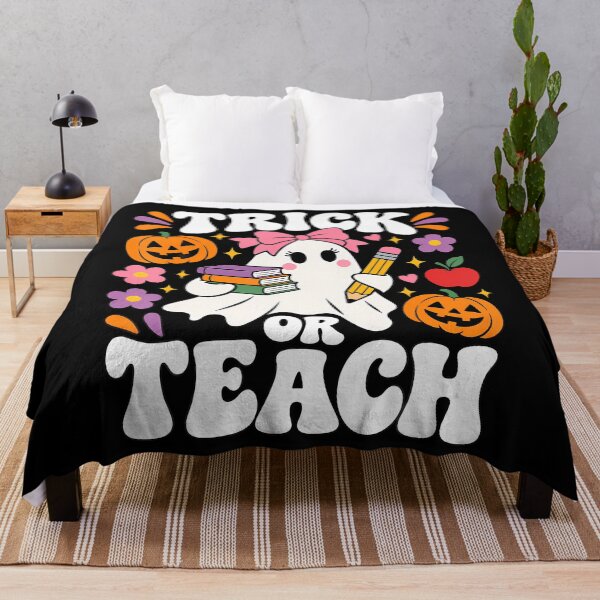 Item preview, Trick Or Teach Retro Ghost Groovy Halloween Teacher Funny designed and sold by T9AXER.