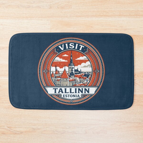 Item preview, Visit Tallinn Estonia Medieval Old Town Vintage Badge designed and sold by AIG - Andrei Ilie Graphics.
