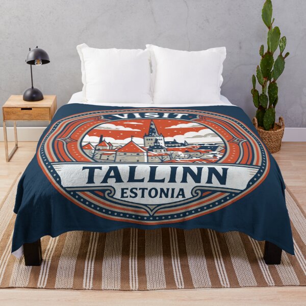 Item preview, Visit Tallinn Estonia Medieval Old Town Vintage Badge designed and sold by AIG - Andrei Ilie Graphics.