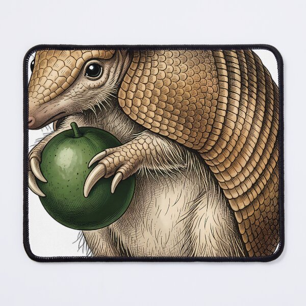 Item preview, Vintage Naturalist Nine-Banded Armadillo Holding a Fruit — Antique Mammal Art designed and sold by Catch333.