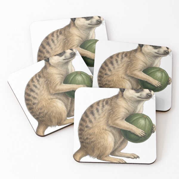 Item preview, Vintage Naturalist Meerkat Holding a Fruit — Antique Mammal Art designed and sold by Catch333.