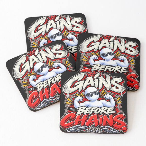 Item preview, Gains Before Chains Streetwear Gym Motivation designed and sold by THAT-ONE-TEE.