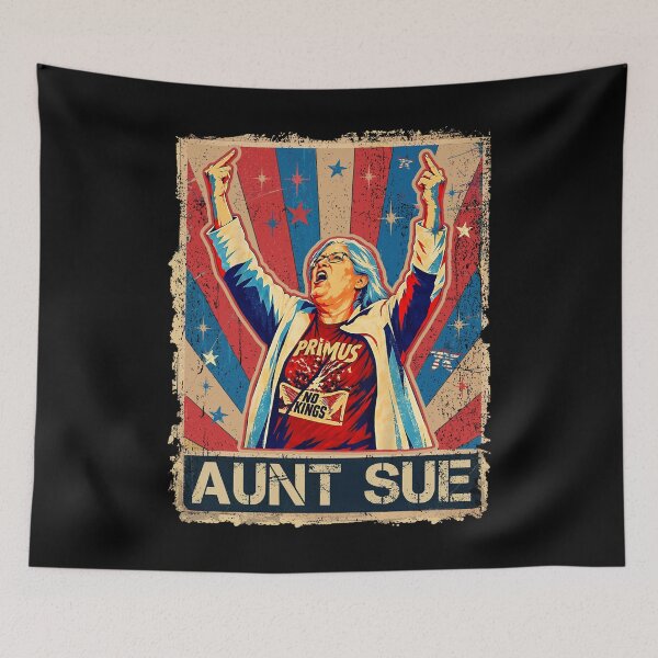 Item preview, No Kings Aunt Sue Funny Political Vote American Flag Retro designed and sold by schoolofbullies.