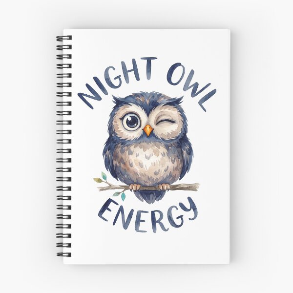 Item preview, Night Owl Energy Chubby Owl Watercolor Art designed and sold by Digitalphoto4u.