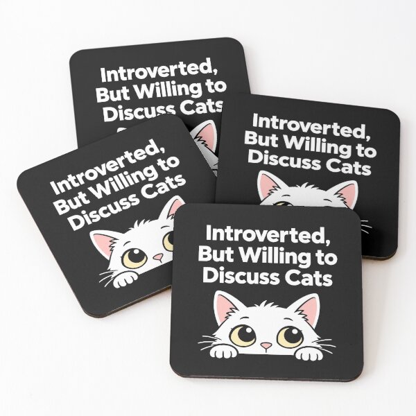 Item preview, Introverted But Willing To Discuss Cats Funny Typography Cat Lover designed and sold by DesignsDominus.