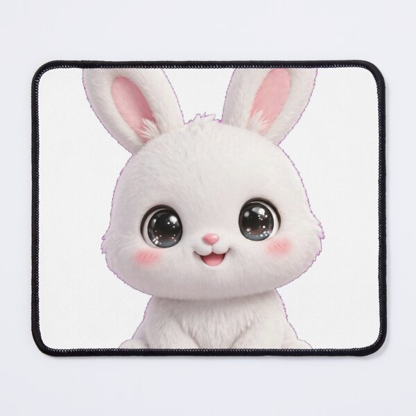Item preview, Cute White Baby Bunny Rabbit - Kawaii Fluffy Bunny with Big Sparkly Eyes designed and sold by Kiralemon.