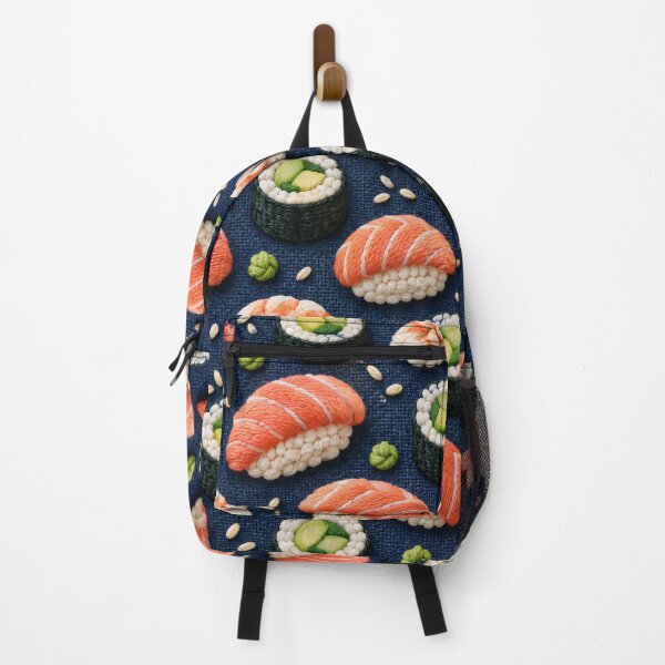Item preview, Embroidered Sushi Pattern – Cute Japanese Food Textile Art designed and sold by Kaleidoscope Print.