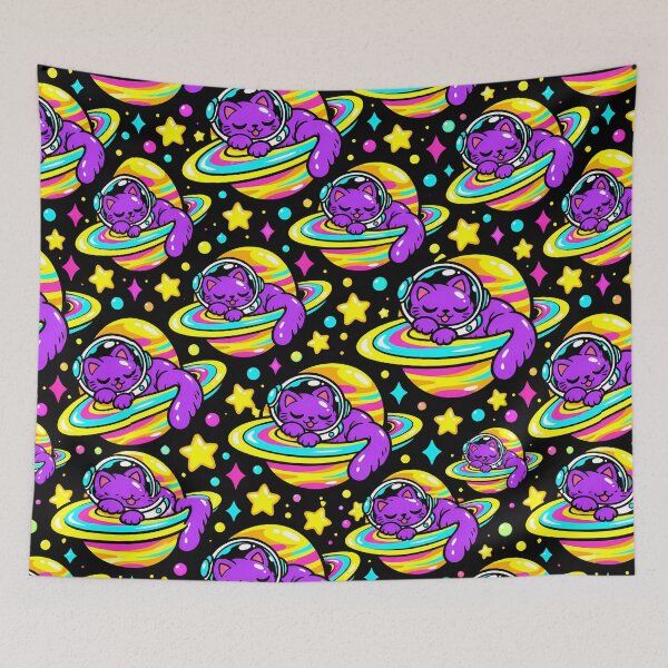 Item preview, Meteor Surfing Cat Neon Space Adventure designed and sold by Thai Vibe Studio.