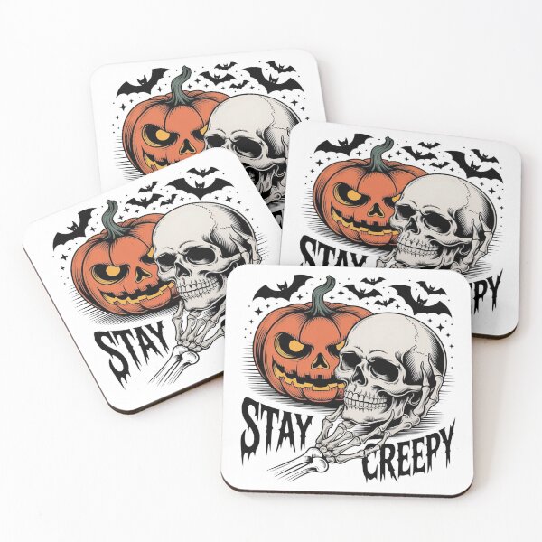 Item preview, Stay Creepy Halloween Skull and Evil Pumpkin – Vintage Gothic Horror Art designed and sold by Raviko82.