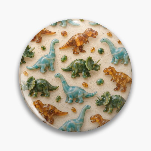 Item preview, Gemstone Dinosaur Pattern – Cute Crystal Prehistoric Creatures designed and sold by Kaleidoscope Print.