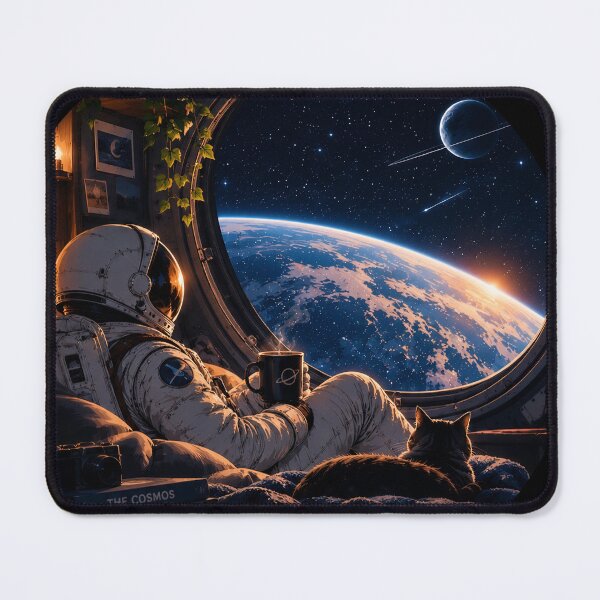 Item preview, Astronaut's Cozy Space Cabin With Cat designed and sold by apex.vibe.