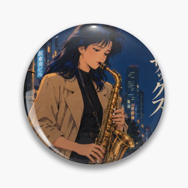 Item preview, Midnight Sax – Retro 80s Music Anime Jazz Saxophonist designed and sold by Douglystuff.