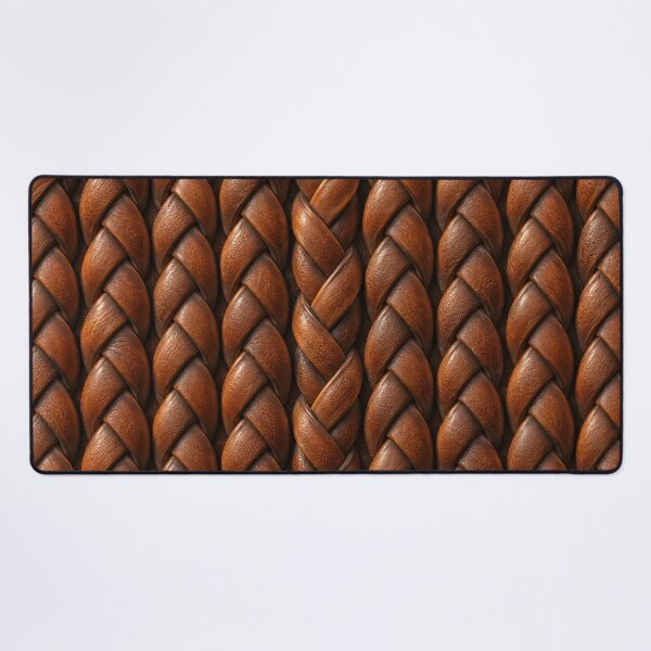 Item preview, Cognac Brown Braided Leather Texture – Luxury Woven Leather Pattern designed and sold by Kaleidoscope Print.