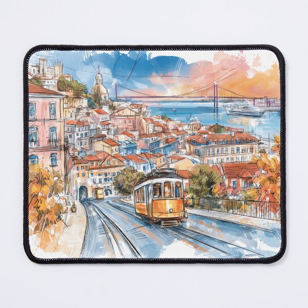 Item preview, Lisbon  Portugal in Watercolor designed and sold by kolonjArt.
