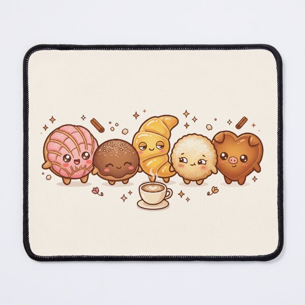Item preview, Cute Pan Dulce Mexican Bakery Friends - Kawaii Concha & Coffee Art designed and sold by Driesman.