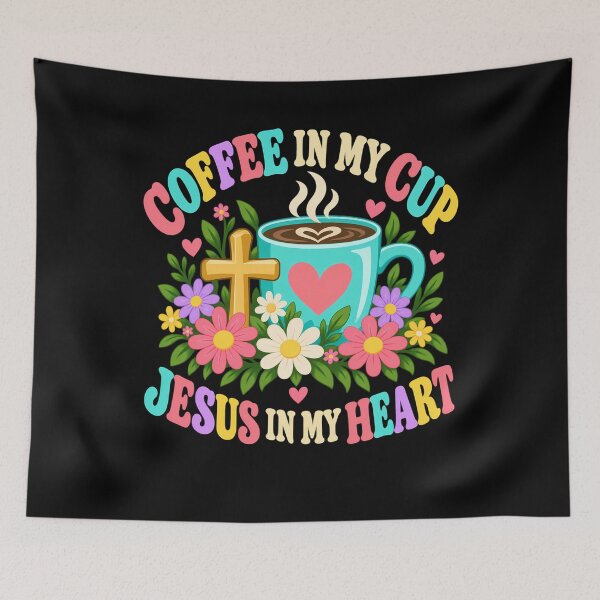 Item preview, Coffee In My Cup Jesus In My Heart Christian designed and sold by ShirTomDesigns.
