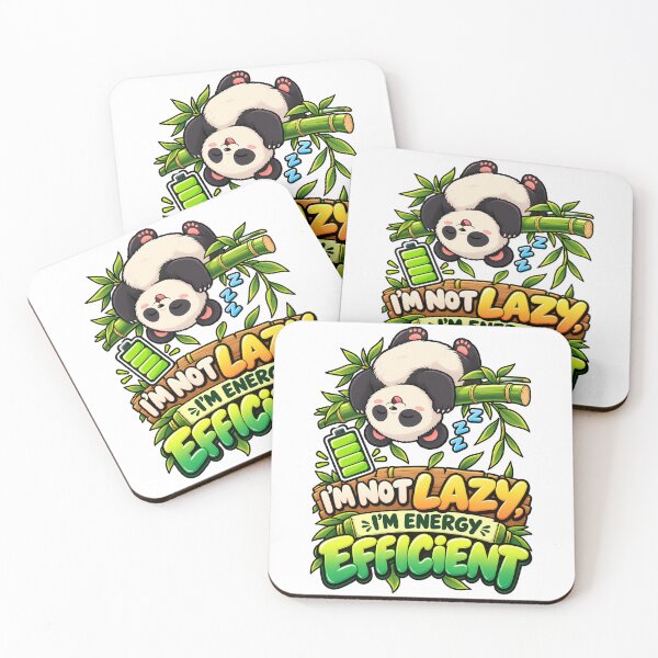 Item preview, Im Not Lazy Im Energy Efficient Cute Panda Funny Art designed and sold by LoafLogic.