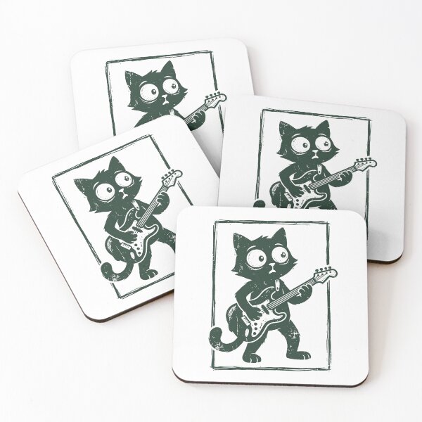 Item preview, Funny Cat Playing Electric Guitar designed and sold by dudelinart.