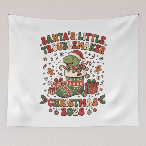 Item preview, Santa's Little Troublemaker Christmas 2026 Dino designed and sold by Founderpallavi.